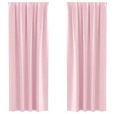 Firany blackout z kółkami 2 pcs Dziecięcy róż 260 x 140 cm