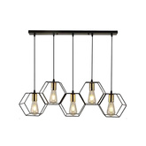 Lampa wisząca Abigali Honey, czarny 5xE27