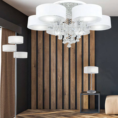 Nowoczesna lampa sufitowa led kryształ ANTILA srebrny