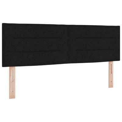 Łóżko kontynentalne z materacem Czarny 140 x 200 cm tkanina