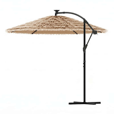 Parasol ogrodowy na stalowym słupku, brązowy, 290x290x238 cm