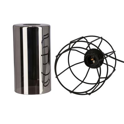 Jonera lampa wisząca czarny 1X40 E27 klosz dymiony 31-08428