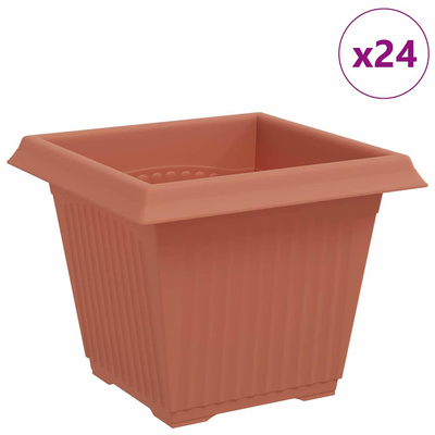 Kwadratowa doniczka na kwiaty 24 pcs Czerwony ceglasty