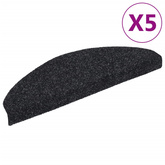 Maty na schody samoprzylepne 5 szt. 65x21x4 cm czarne półokrągłe duże