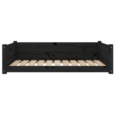 vidaXL Legowisko dla psa, czarne, 95,5x65,5x28 cm, lite drewno sosnowe