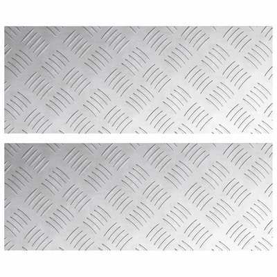 Stopień Prostokątny 2 pcs Srebrny 50 x 20 cm Aluminium