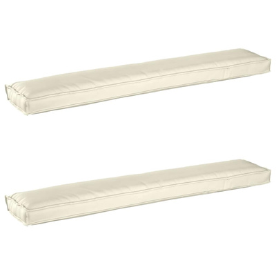 Zestaw poduszek na paletę 2 pcs Kremowy 200 x 40 x 8 cm