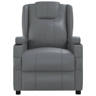 vidaXL Fotel masujący, antracytowy, tapicerowany sztuczną skórą