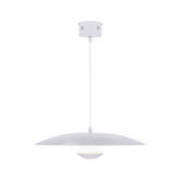 Lampa wisząca LUND 48 cm minimalistyczna – biały klosz talerz - skandynawska lampa do jadalni i salonu LED