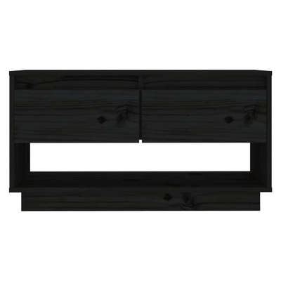 vidaXL Szafka pod TV, czarna, 74x34x40 cm, lite drewno sosnowe