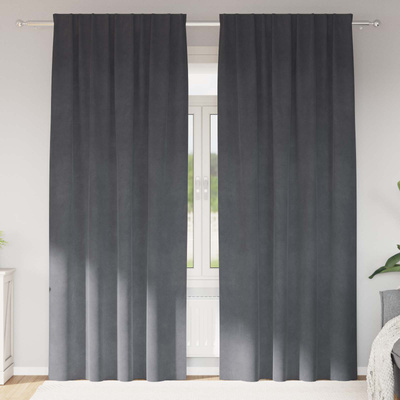 Zasłony zaciemniające 2 pcs Jasnoszary 140 x 245 cm Aksamit
