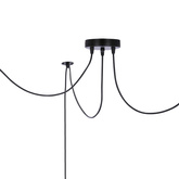 Lampa wisząca z abażurami Assam czarna ze złotym pasem potrójna nowoczesna do salonu