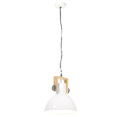 Industrialna lampa wisząca, 25 W, biała, okrągła, 30 cm, E27