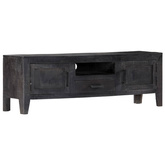 vidaXL Szafka pod TV, czarna, 118 x 30 x 40 cm, lite drewno mango
