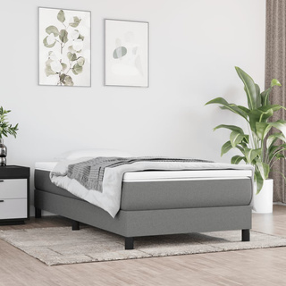 vidaXL Łóżko kontynentalne z materacem, ciemnoszara tkanina 90x190 cm wariant 10