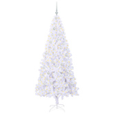 Sztuczna choinka z 300 diodami LED Biały 210 cm PVC i stal