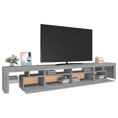 vidaXL Szafka pod TV z oświetleniem LED szary dąb sonoma 260x36,5x40cm