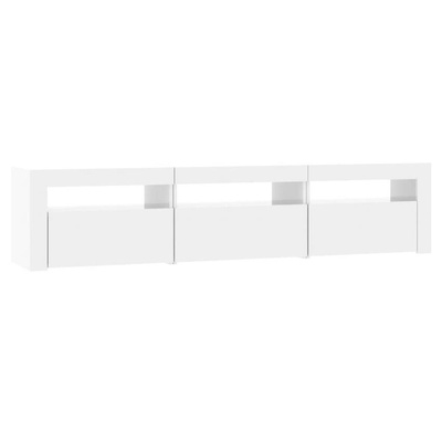 vidaXL Szafka pod TV z oświetleniem LED, biała z połyskiem,180x35x40cm
