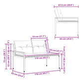 Ławka ogrodowa 2 -Seater 116 x 67,5 x 72 cm polirattan