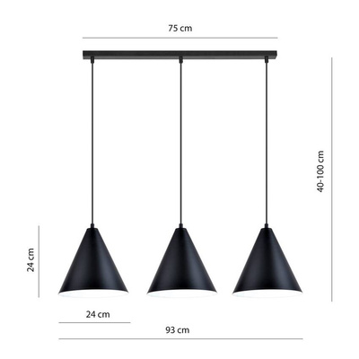 Lampa wisząca REBEL 3 BLACK/WHITE