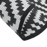 vidaXL Dywan na zewnątrz, biało-czarny, Ø120 cm, PP