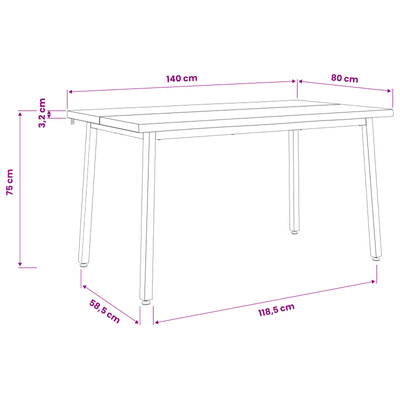 140 x 80 x 75 cm Lite Drewno Akacji Naturalny i kawowy