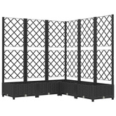 vidaXL Donica ogrodowa z kratką, czarna, 120x120x121,5 cm, PP