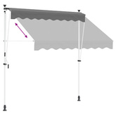 Ręczna markiza zwijana jasnoszary 250 cm