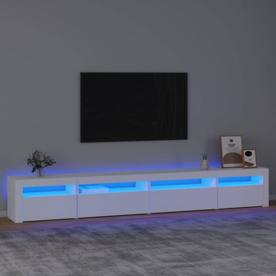 vidaXL Szafka pod TV z oświetleniem LED, biała, 270x35x40 cm