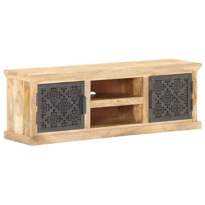 vidaXL Szafka pod TV ze stalowymi drzwiami, 120x30x40 cm, drewno mango