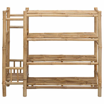 Stojak na buty z półką Naturalny 88 x 27 x 80 cm Bambus