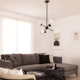 Lampa Wisząca Czarna szklane kule Abruzzo Grappa 6xE28