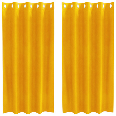 Zasłony zaciemniające 2 pcs Musztardowy Żółty 140 x 175 cm
