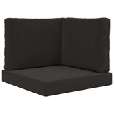 Poduszka do sofy na zewnątrz 3 pcs Czarny Poliester