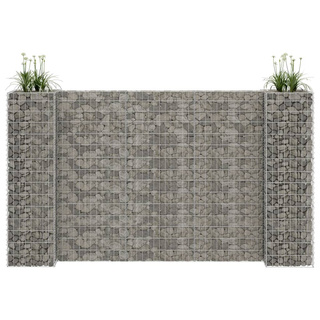 vidaXL Donica gabionowa w kształcie H, drut stalowy, 260x40x150 cm