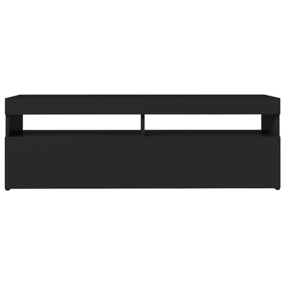 vidaXL Szafka pod TV z oświetleniem LED, czarna, 120x35x40 cm