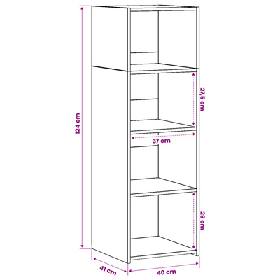 Highboard Czarny dąb 40 x 41 x 124 cm Drewno inżynieryjne