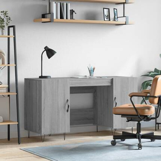 vidaXL Biurko, szary dąb sonoma, 140x50x75 cm, materiał drewnopochodny model standard