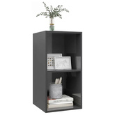 vidaXL Wisząca szafka pod TV, wysoki połysk, szara, 37x37x72 cm