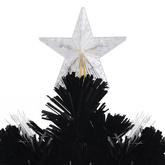 Choinka ze śnieżynkami LED, czarna, 210 cm, światłowodowa