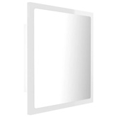 vidaXL Lustro łazienkowe LED, wysoki połysk, białe, 40x8,5x37cm, akryl