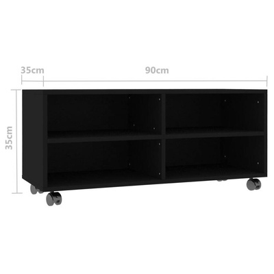 vidaXL Szafka pod TV, czarna, 90x35x35 cm, materiał drewnopochodny