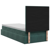 Łóżko ottoman z materacem Ciemnozielony 90 x 200 cm Welur