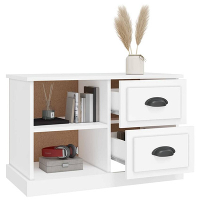 vidaXL Szafka pod TV, biała, 73x35,5x47,5 cm, materiał drewnopochodny