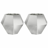 Donica 2 pcs Srebrny 75 x 75 x 60 cm Stal Galwanizowana