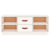 vidaXL Szafka pod TV, biała, 100x34x40 cm, lite drewno sosnowe