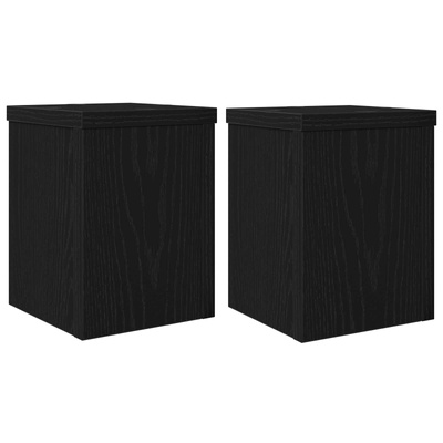 Stojak na rośliny 2 pcs Czarny Dąb 15 x 15 x 20 cm