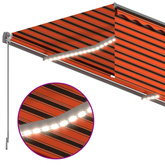 vidaXL Ręcznie zwijana markiza z zasłoną i oświetleniem LED, 4x3 m