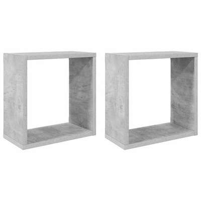 vidaXL Półki ścienne kostki, 2 szt., szarość betonu, 30x15x30 cm
