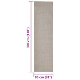 vidaXL Dywanik, naturalny sizal, 80x300 cm, piaskowy